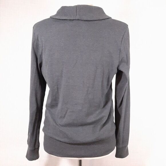 Banana Republic Women's Sweatshirt Size Small Jersey Buttoned Ribbed Shawl Neck - Picture 3 of 14